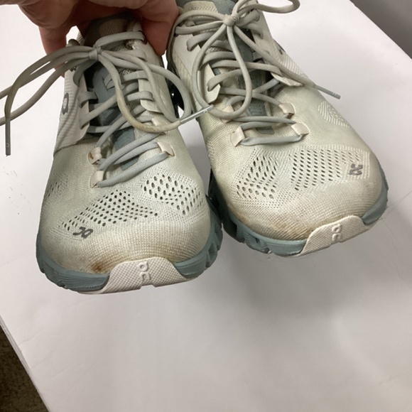 On Cloud X Womens Running Athletic Shoes Ivory Blue 8.5 Stains Shoes do have spo - Picture 2 of 8